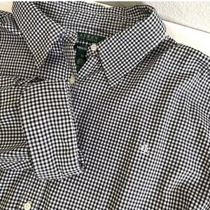 Ralph Lauren Black & White Gingham Button Down Shirt Sz. 3X